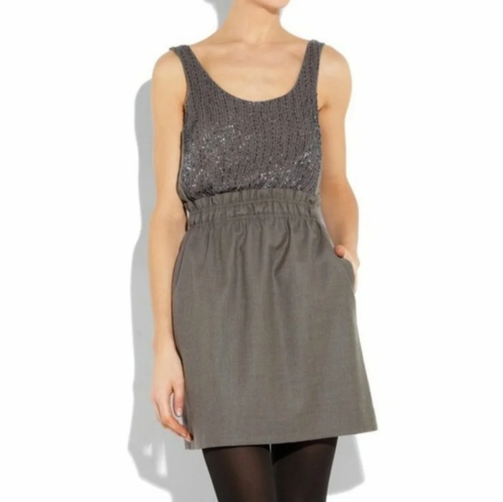 J.CREW Aurelia Couplet Silk Beaded Sleeveless Dress wool NWT